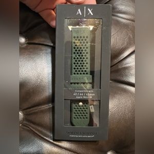 Armani exchange military green rubber Apple Watch band